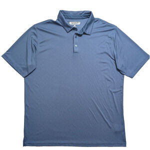 Pebble Beach Polo Mens 2XL XXL Blue Striped Dry Luxe Performance Stretch Golf